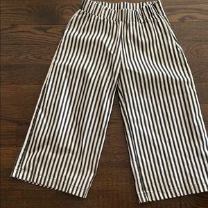 Black and White Striped Wide-Leg Pants